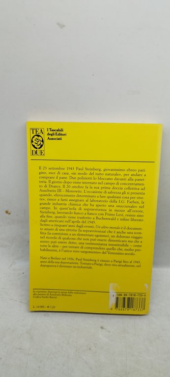 un altro mondo una memoria di auschwitz paul steinberg tea …