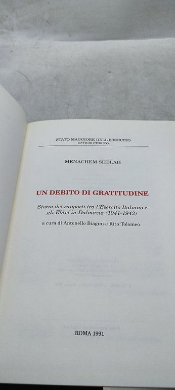 un debito di gratitudine menachem shelah