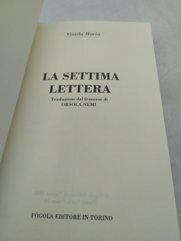 vintila horia la settima lettera la torre d'avorio fògola