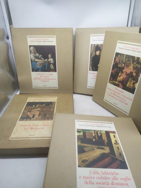 vita civile degli italiani società economia cultura materiale 5 volumi …