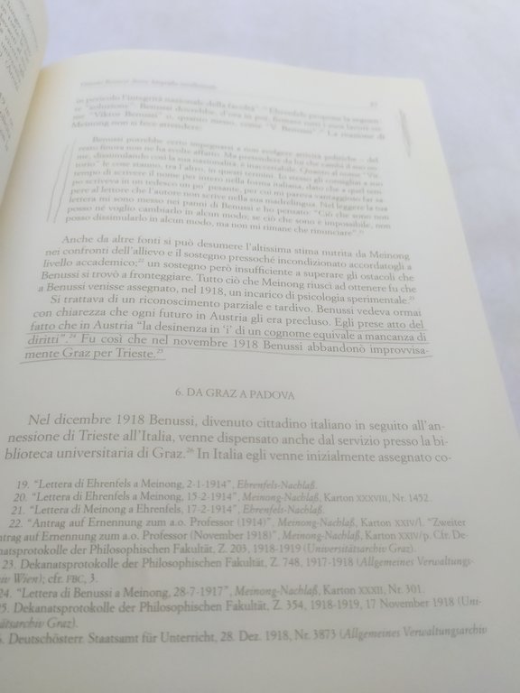 vittorio benussi sperimentare l'inconscio scritti 1905 1927