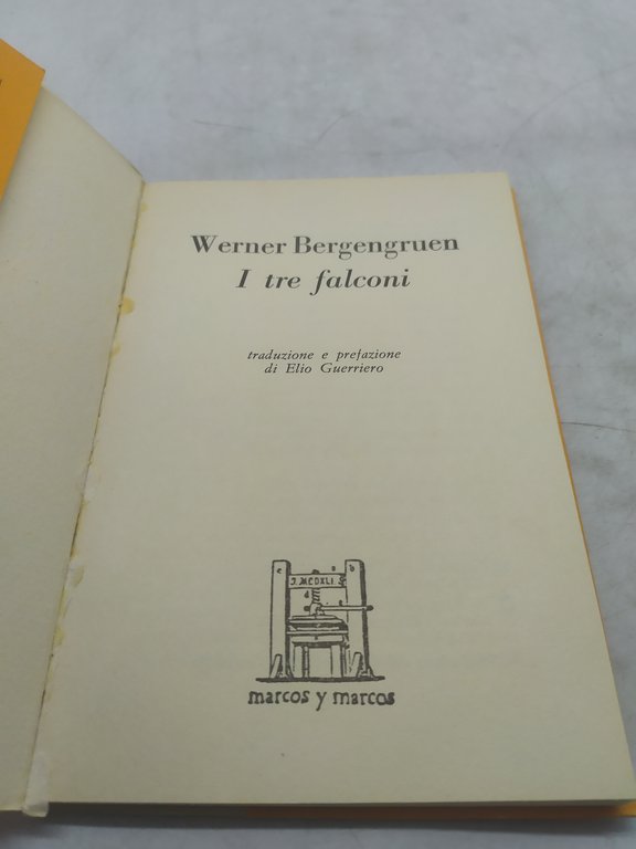 werner bergengruen i tre falconi biblioteca germanica