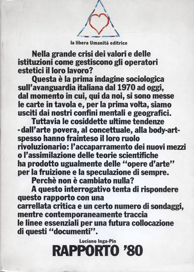 Rapporto '80: indagine sociologica sull'avanguardia italiana dal 1970 ad oggi