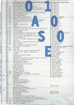 OASE 100: The Architecture of the Journal