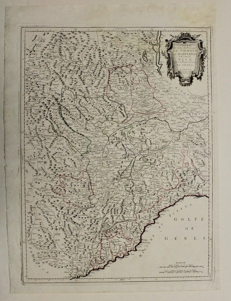 Carte qui contient la Principauté de Piémont, le Monferrat et …