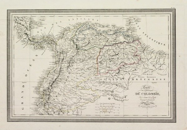 Carte de la Republique de Colombie.