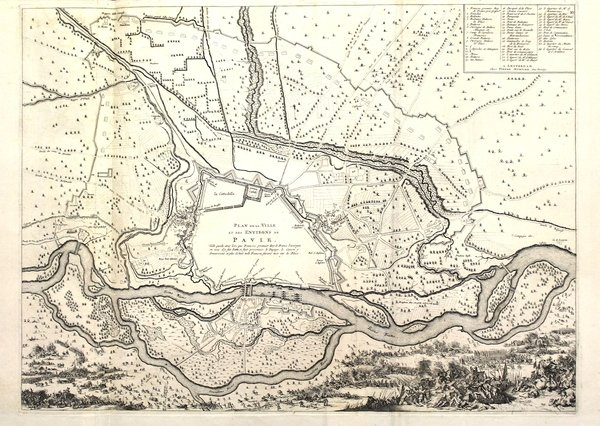 Plan de la Ville et des environs de Pavie.