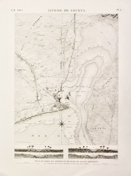 Isthme de Soueys-Plan du Port de Soueys et du fond …