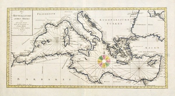 Karte des Mittellaendischen Meers nach astronomischen Beobachtungen neu herausgegeben