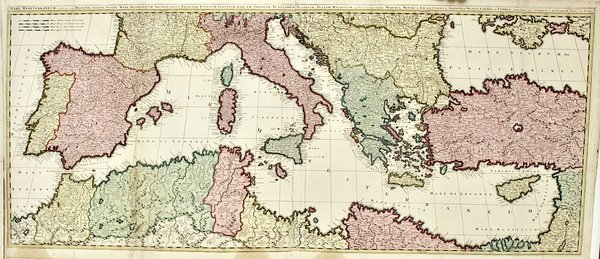 Mare Mediterraneum exhibens oras Hispaniae, Galliae, Italiae…
