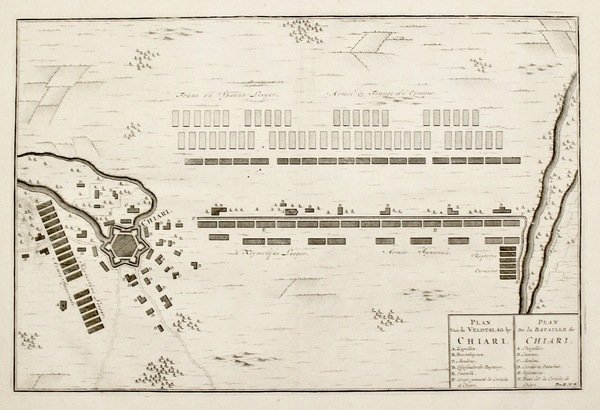 Plan de la bataille de Chiari-(titolo ripetuto in olandese).