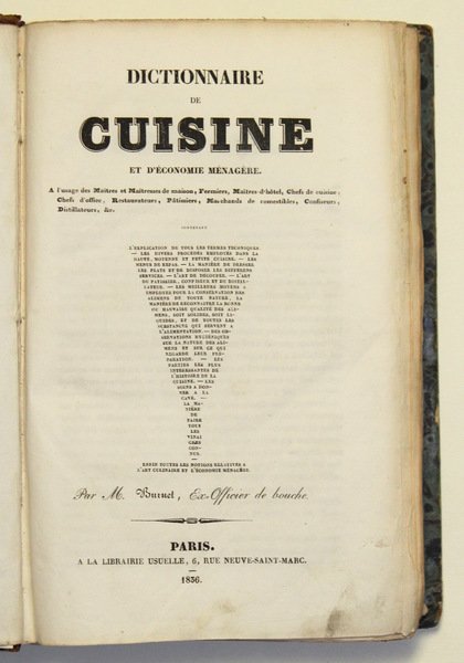 Dictionnaire de cuisine et d' économie ménagère, à l'usage des …