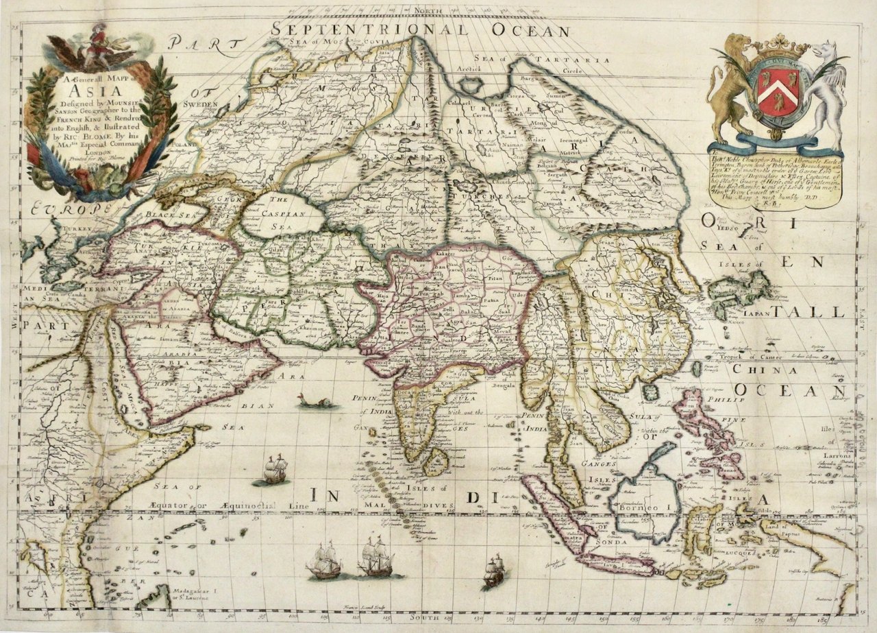 A generall mapp of Asia designed by Monsieur Sanson…