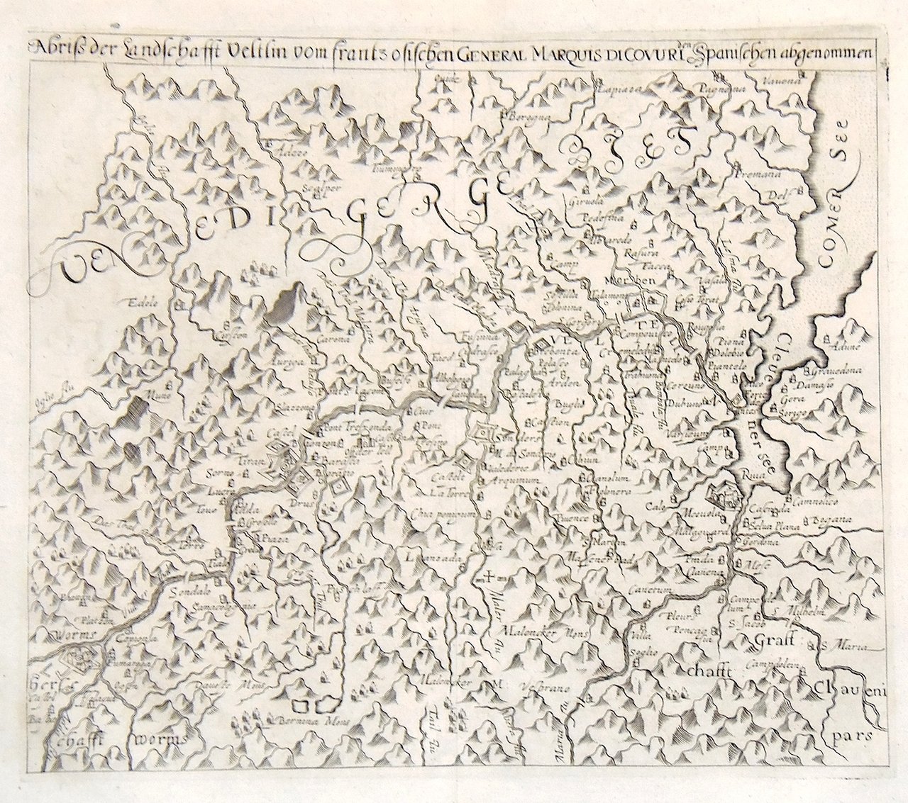Abriss der Landschafft Veltlin vom frantzösischen General Marquis di Covure …