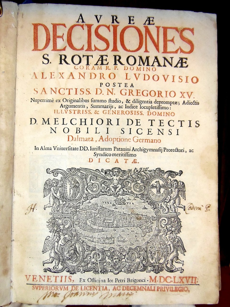 Aureae decisiones Sacrae Rotae Romanae coram R.P. Domino Alexandro Ludouisio …
