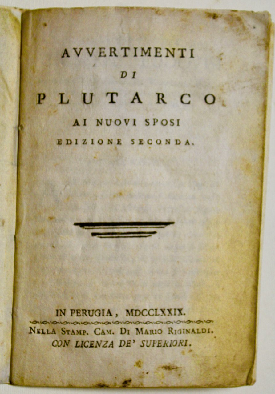 Avvertimenti di Plutarco ai nuovi sposi
