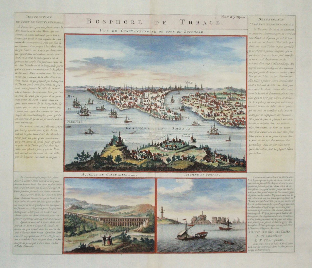 Bosphore de Thrace. Vue de Costantinople du coté du Bosphore.