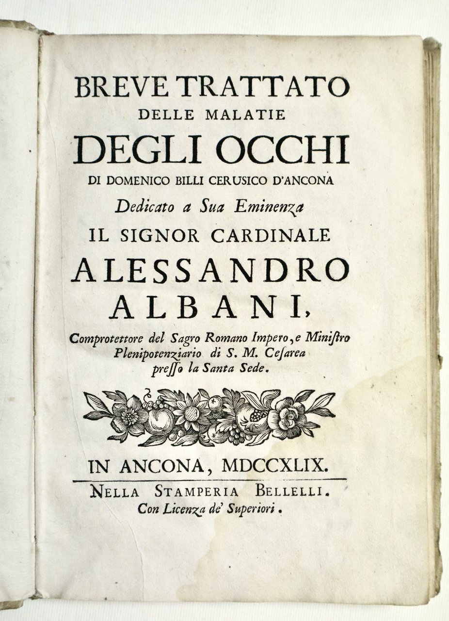 Breve trattato delle malatie (sic) degli occhi di Domenico Billi … | Immagine principale