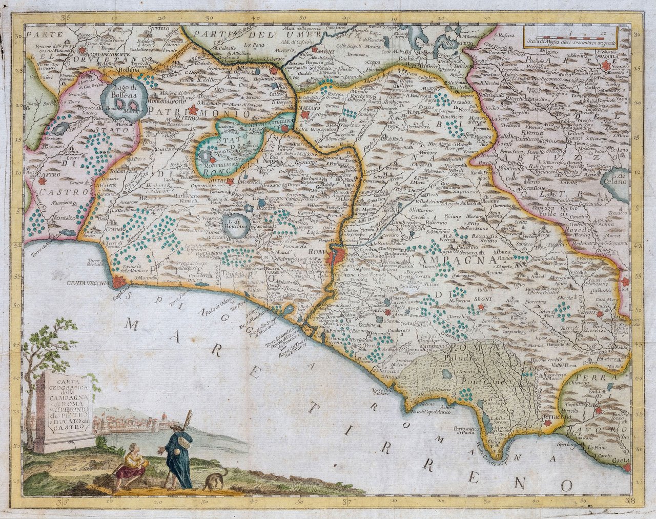 Carta geografica della Campagna di Roma, Patrimonio di S.Pietro e …