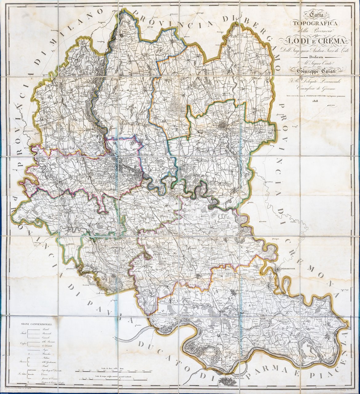 Carta topografica della provincia di Lodi e Crema…dedicata al Signor …