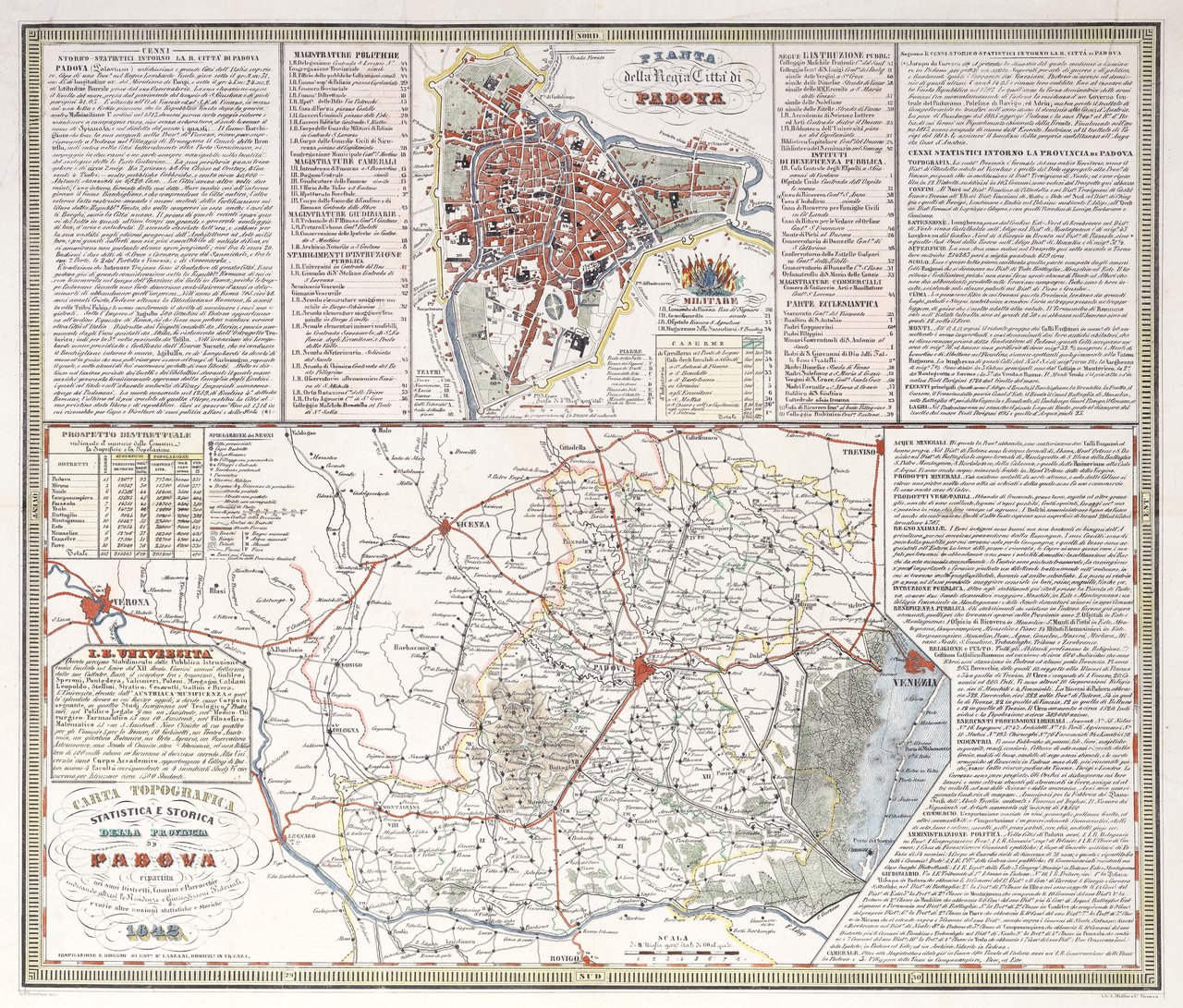 Carta topografica statistica e storica della provincia di Padova ripartita …