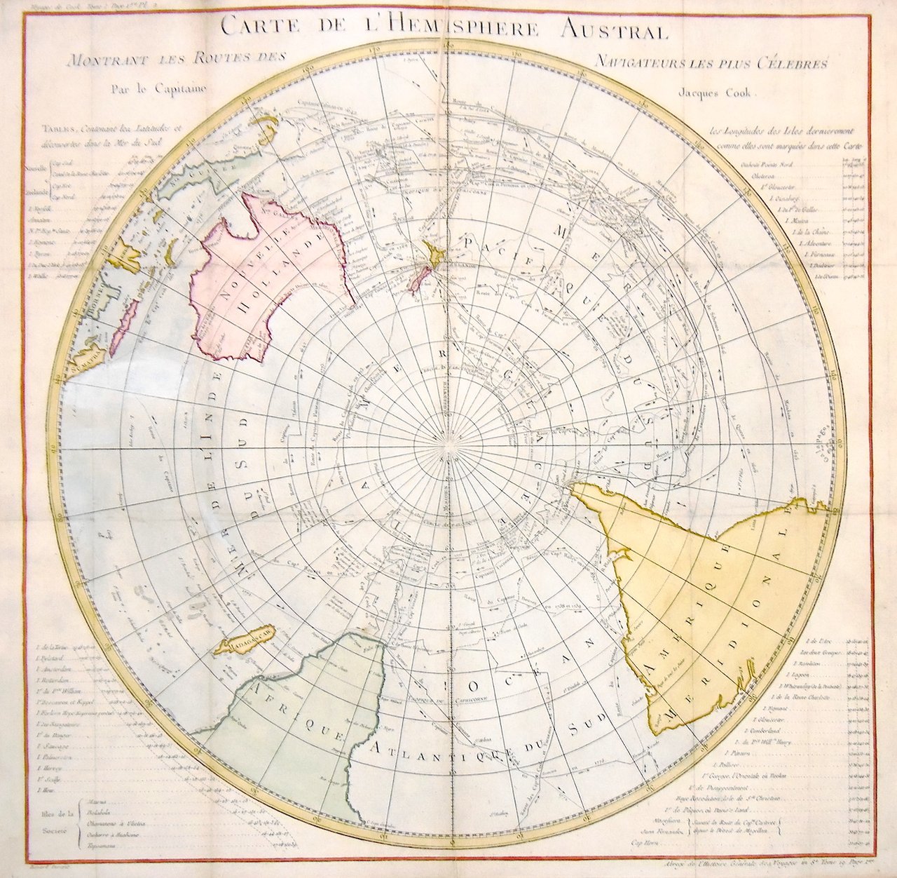 Carte de l'Hemisphere Austral.