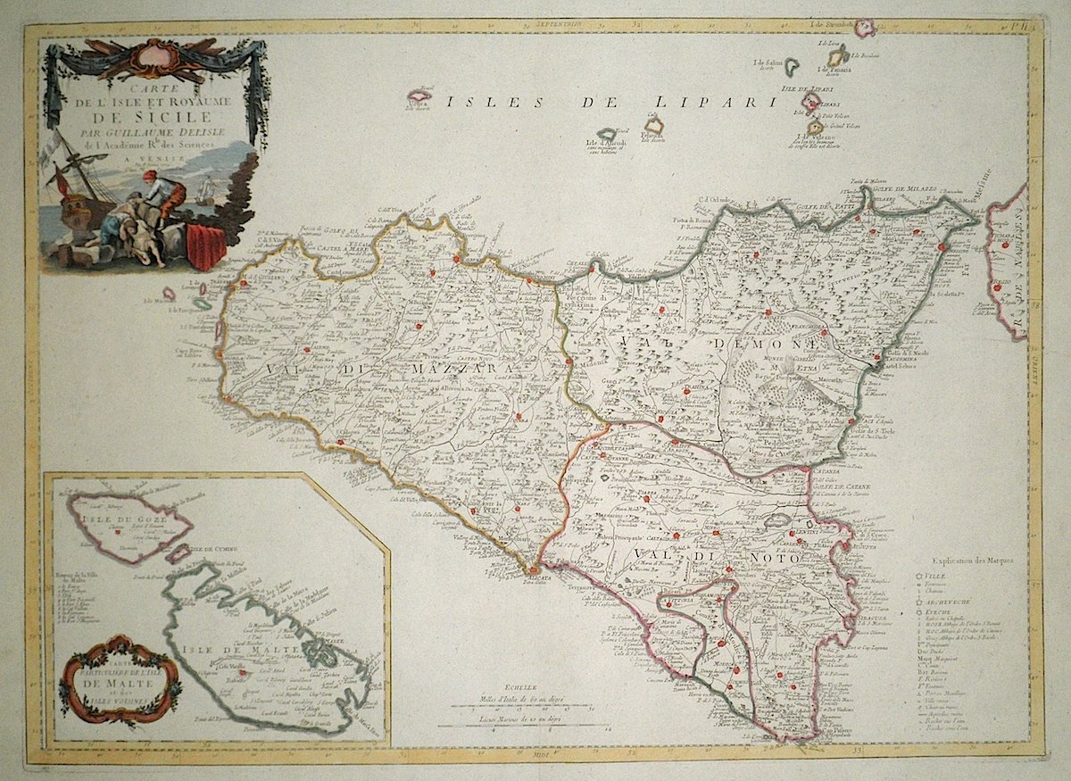 Carte de l'Isle et Royaume de Sicile