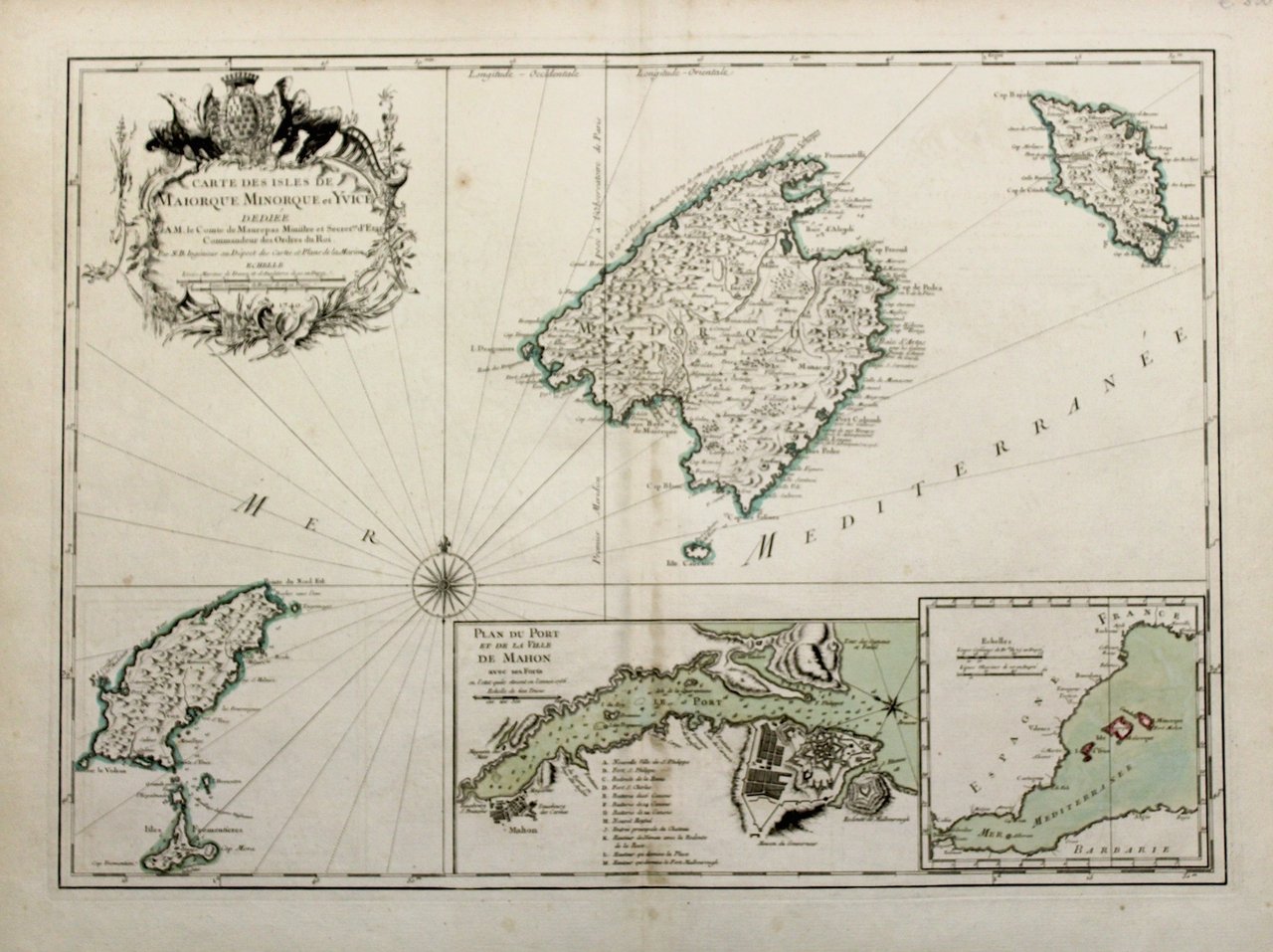 Carte des Isles de Maiorque Minorque et Yvice dediée a …