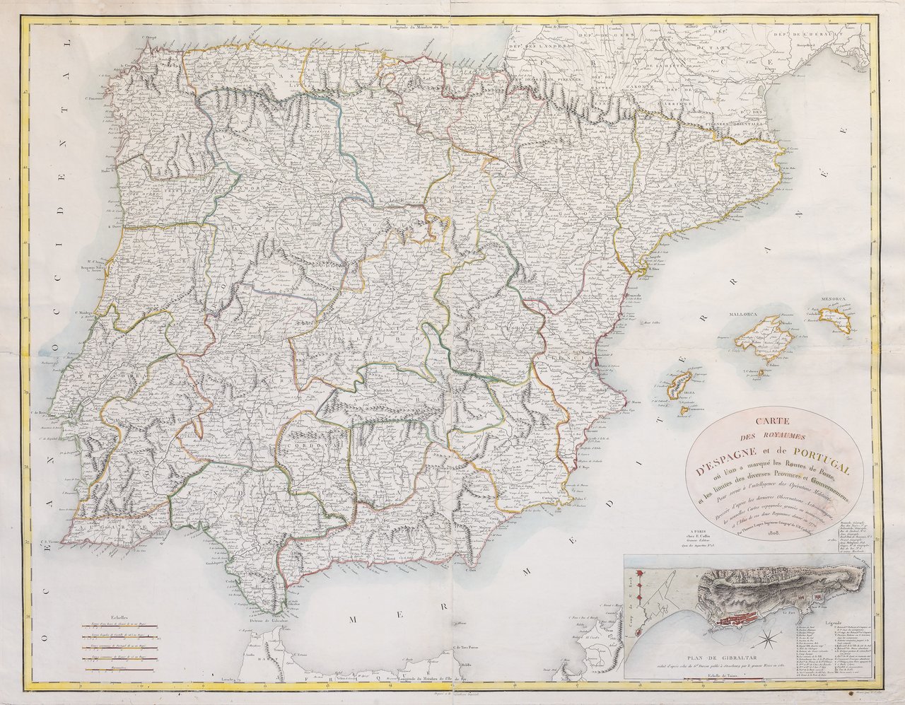Carte des royaumes d'Espagne et de Portugal où l'on a …
