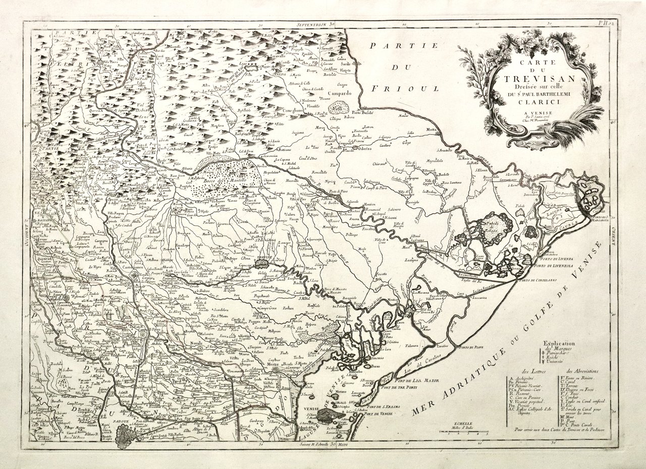 Carte du Trevisan Drefsée sur celle du S. Paul Barthelemi …