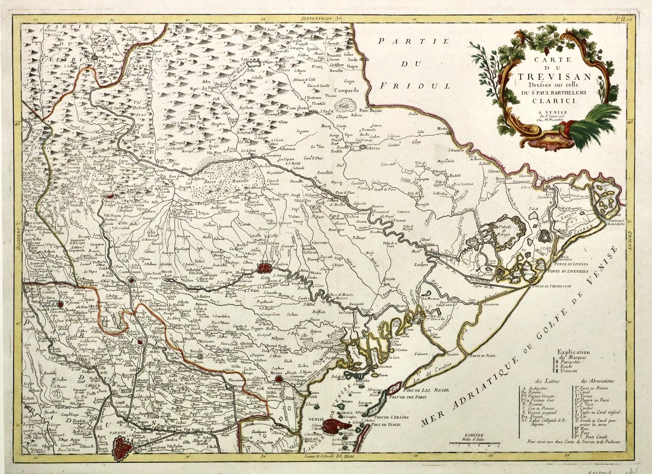 Carte du Trevisan Drefsée sur celle du S. Paul Barthelemi …