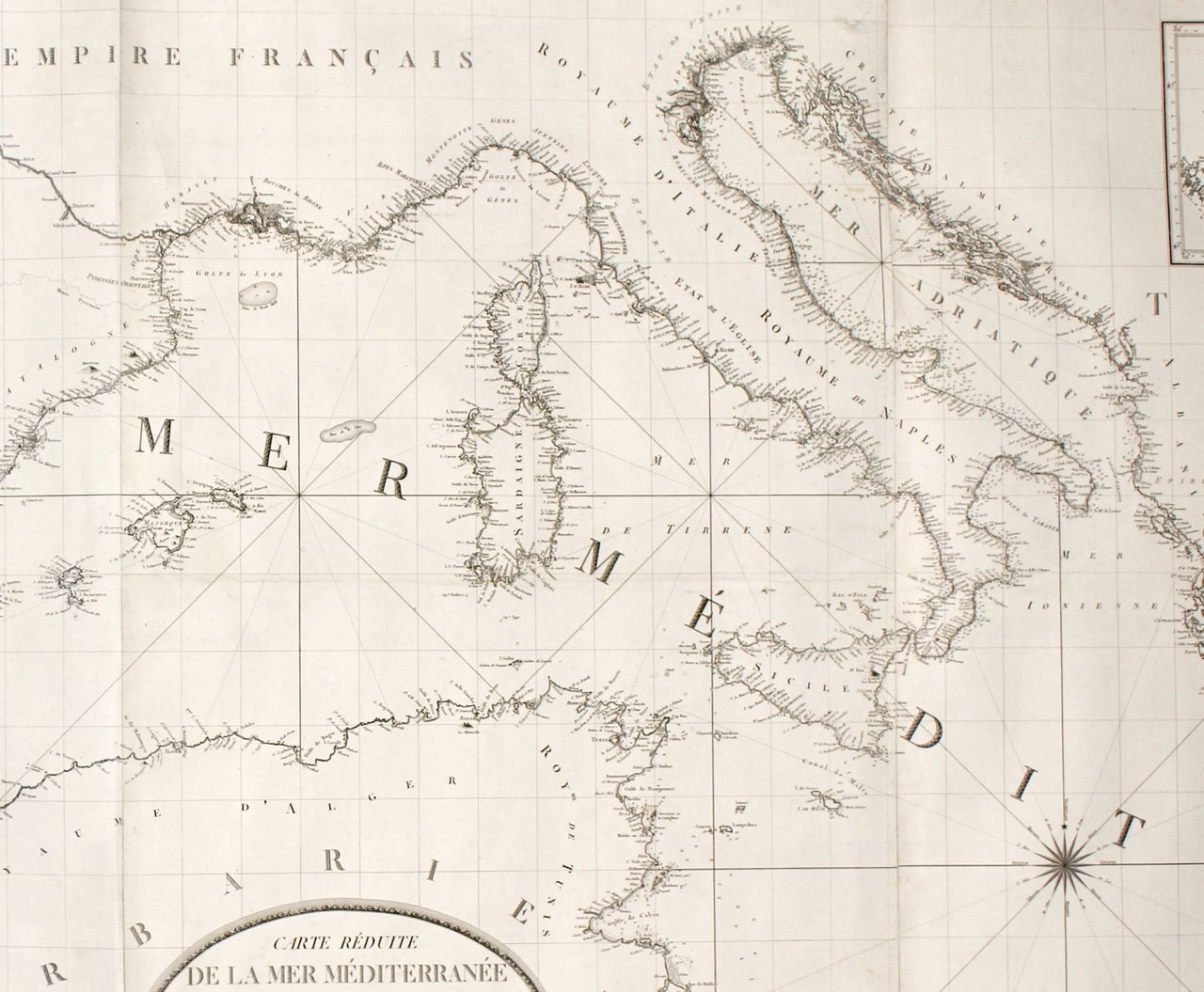 Carte réduite de la mer Méditerranée et de la mer …