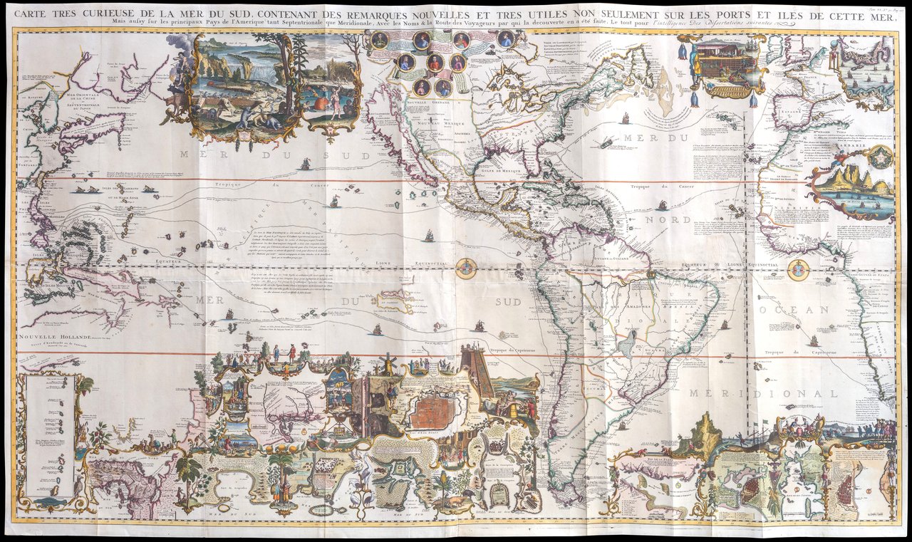 Carte Tres Curieuse De La Mer Du Sud Contenant Des …
