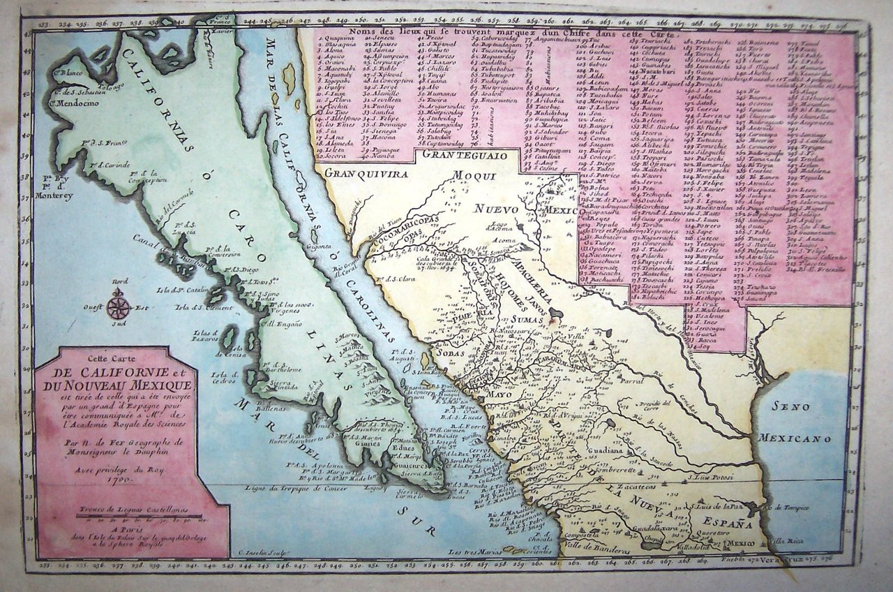 Cette carte de Californie et Nouveau Mexique.