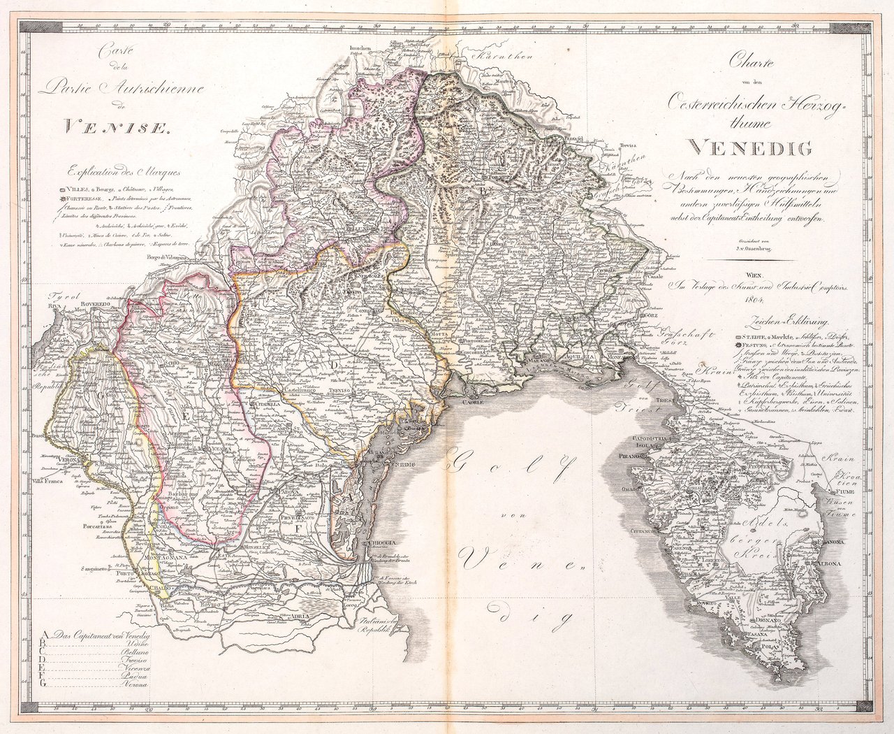 Charte von dem Oesterreichischen Herzogthume Venedig