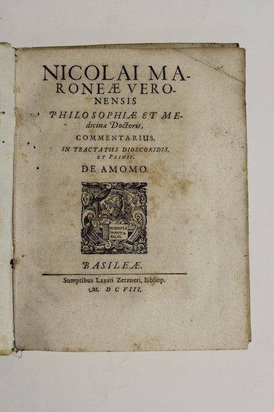 Commentarius, in tractatus Dioscoridis, et Plinii De Amomo | Immagine principale