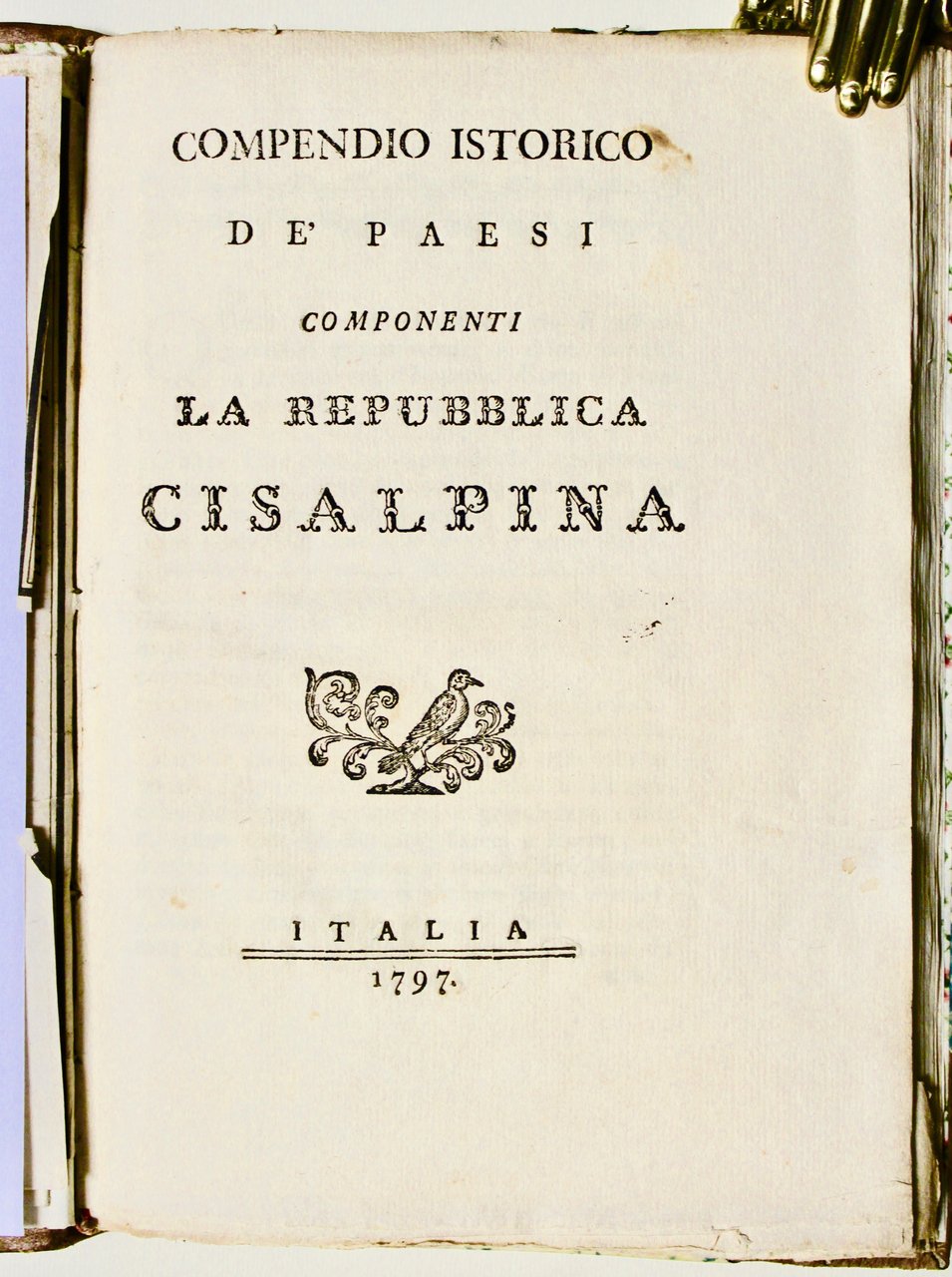 Compendio istorico de' paesi componenti la repubblica Cisalpina