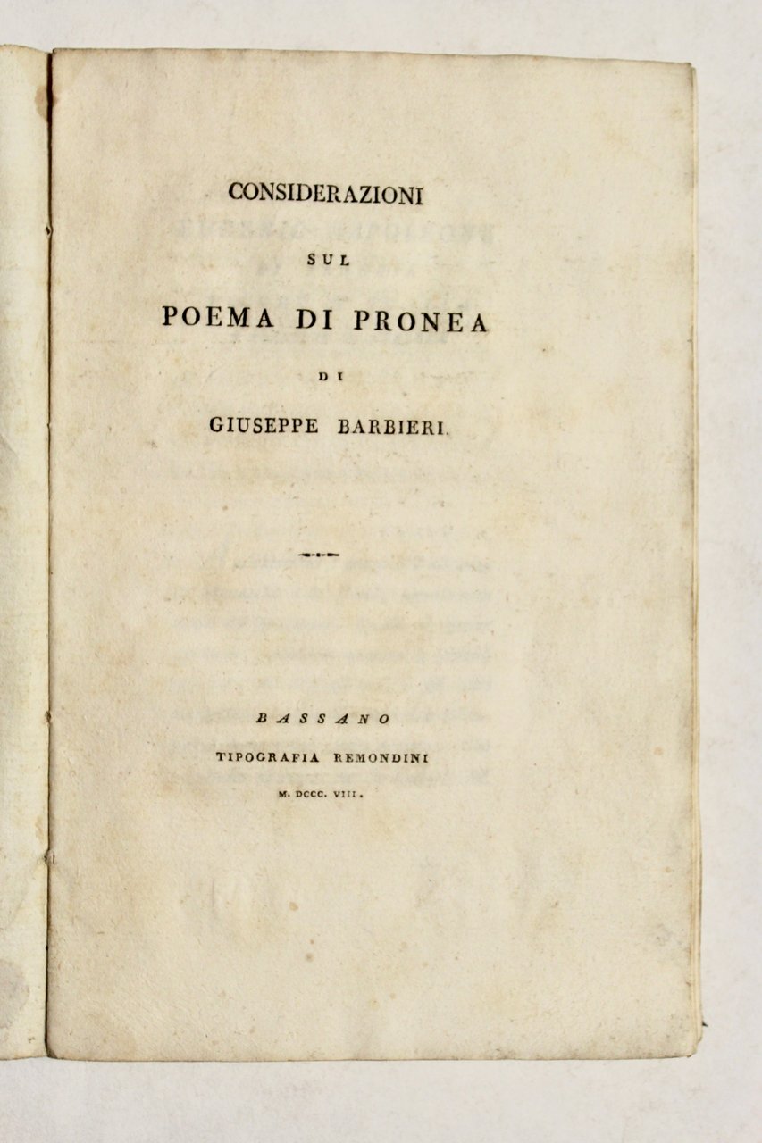 Considerazioni sul Poema di Pronea