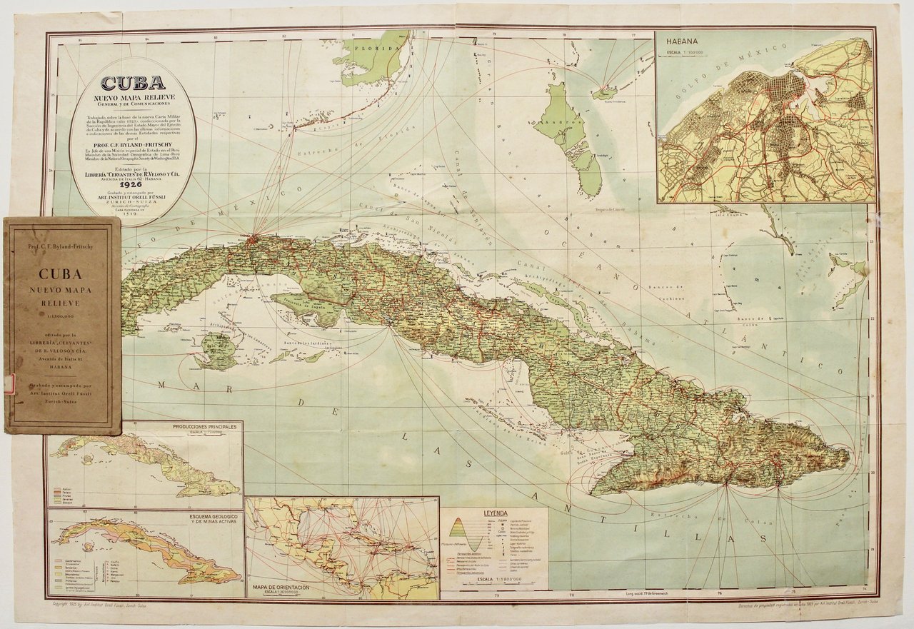 Cuba nuevo mapa relieve general y de comunicaciones. | Immagine principale