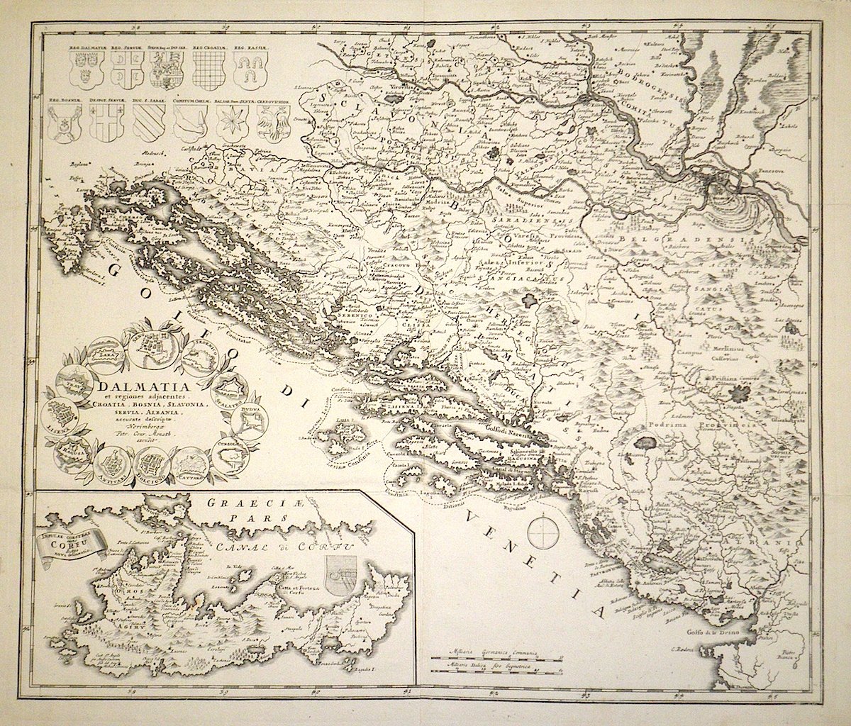 Dalmatia et regiones adjacentes Croatia Bosnia Slavonia Servia Albania accurate …