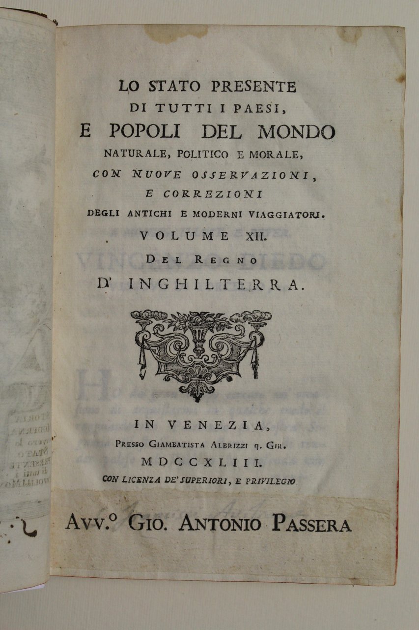 Del regno d'Inghilterra. Vol. XII tratto da: Lo stato presente …