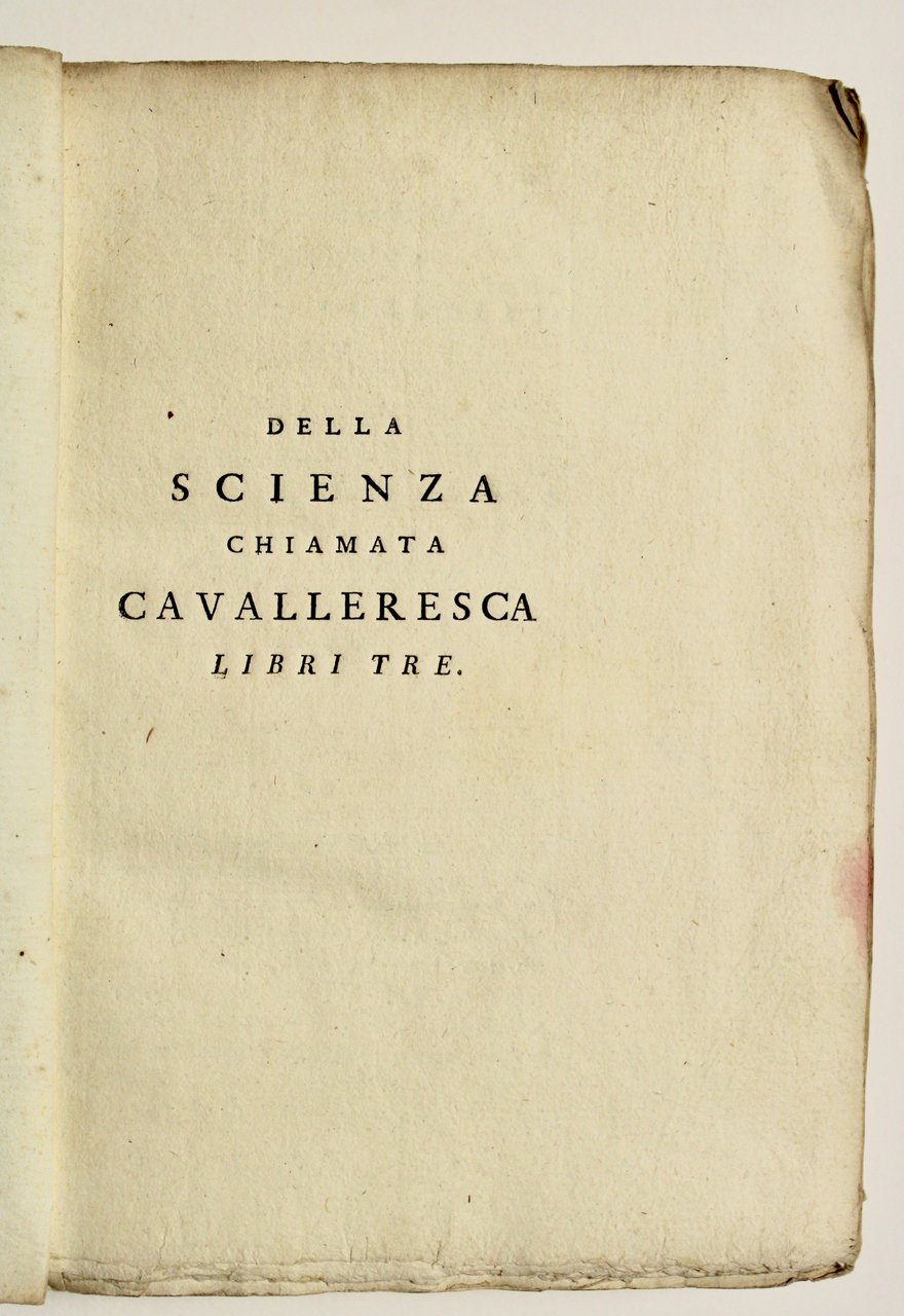 Della scienza chiamata cavalleresca libri tre