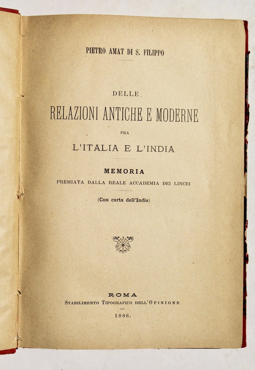 Delle relazioni antiche e moderne fra l'Italia e l'India.