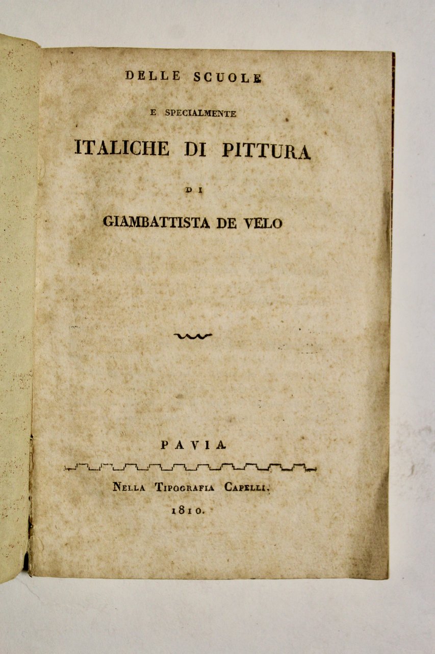 Delle scuole e specialmente italiche di Pittura