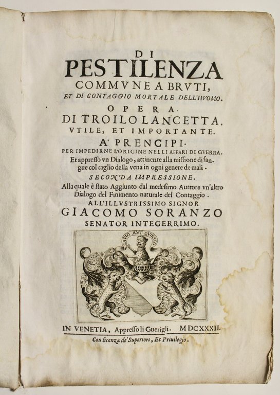 Di pestilenza commune a bruti et di contaggio mortale dell'huomo. … | Immagine Gallery 1