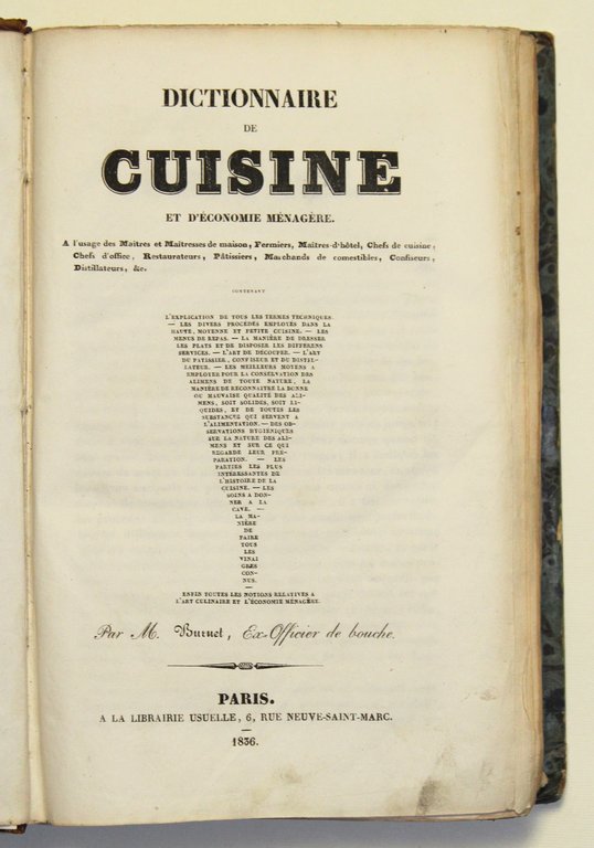 Dictionnaire de cuisine et d' économie ménagère, à l'usage des …