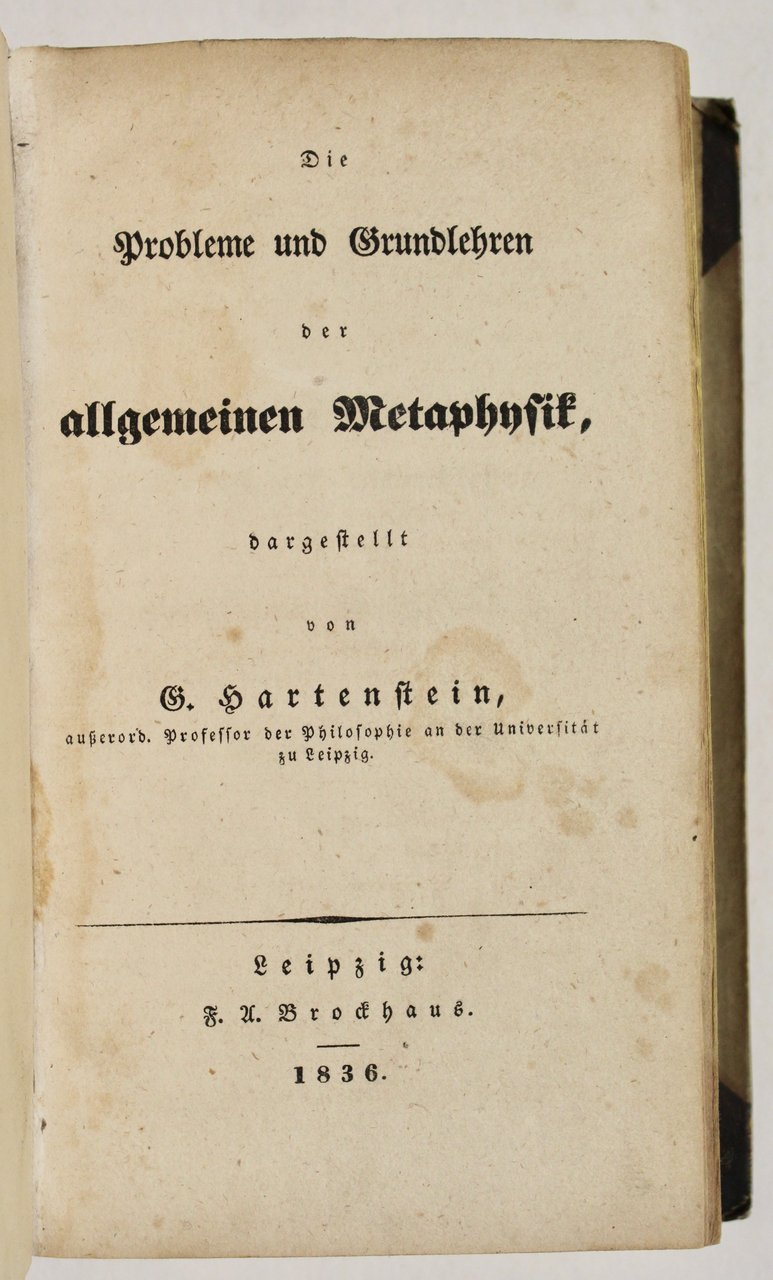 Die Probleme Und Grundlehren Der Allgemeinen Metaphysik
