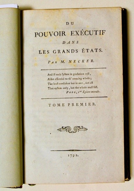 Du pouvoir executif dans les grands etats