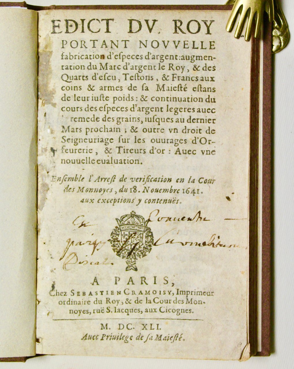 Edict du Roy portant nouvelle fabrication d'especes d'argent: augmentation du …