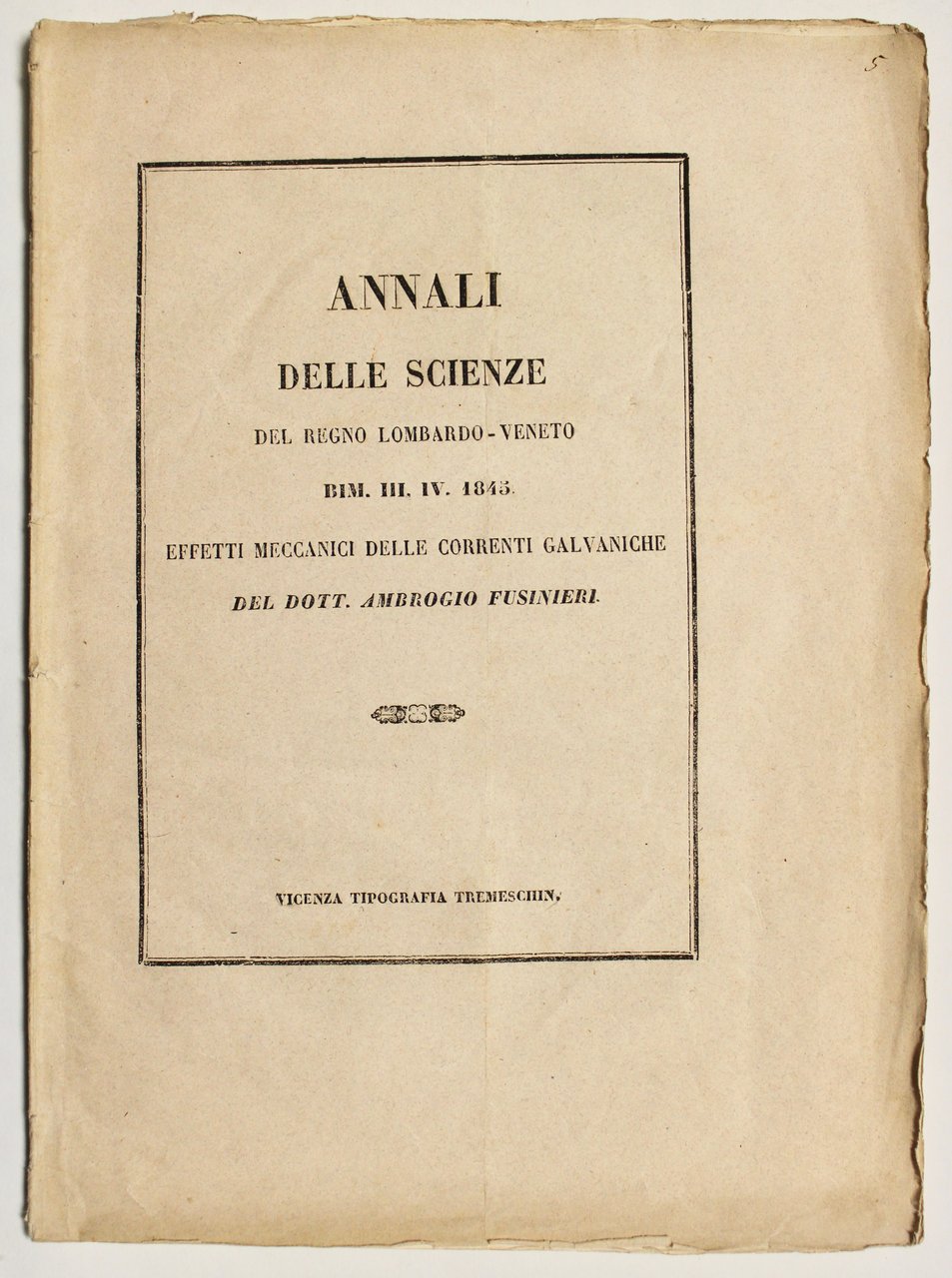 Effetti meccanici delle correnti galvaniche.